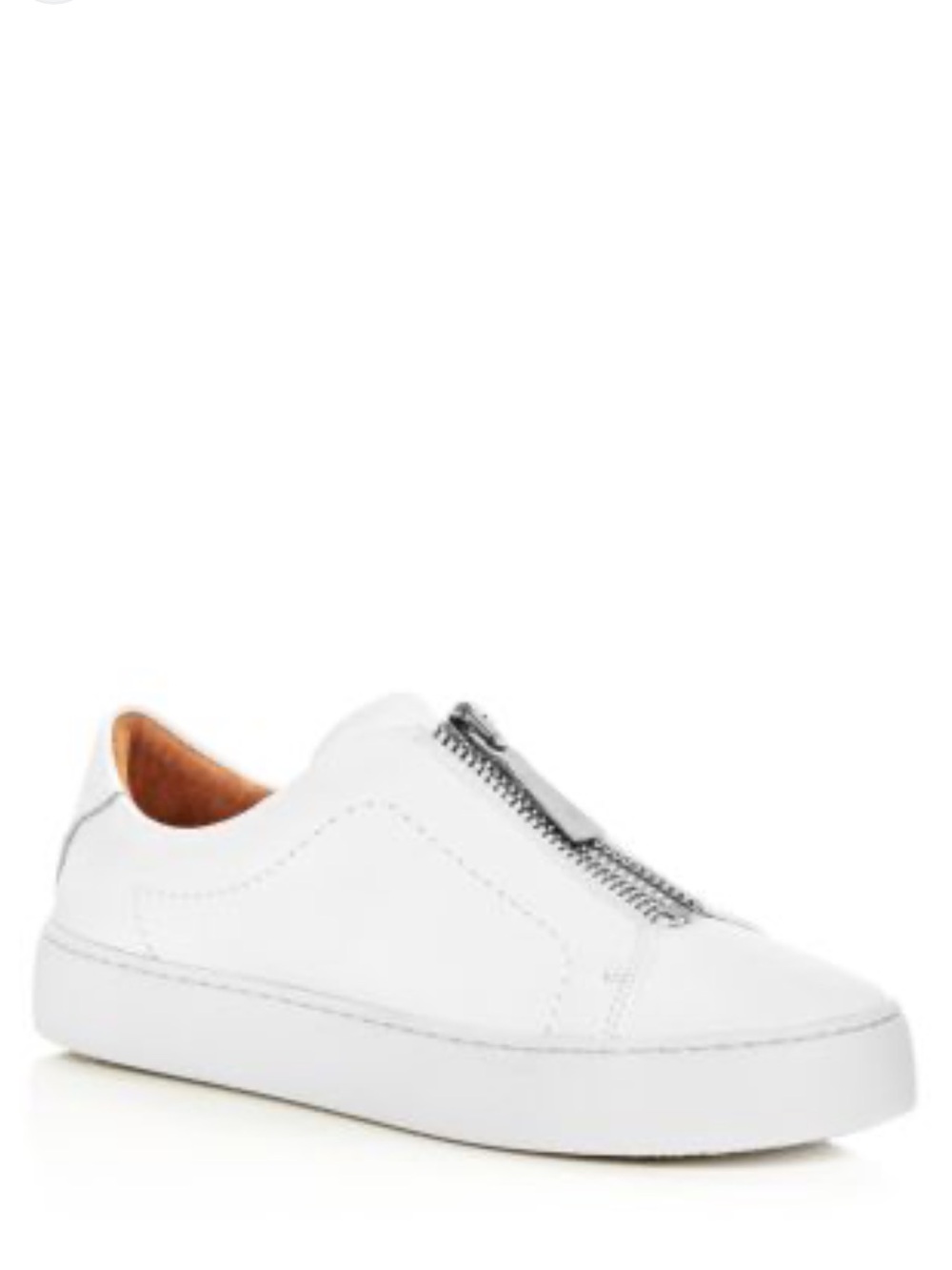 Frye White Leather Zip-Front Women's Sneaker
